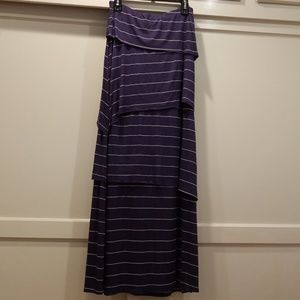 Kenar Striped Strapless Dress